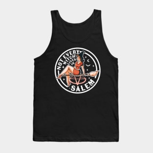 Not Every Witch Lives In Salem Halloween Retro Vintage Witch Tank Top